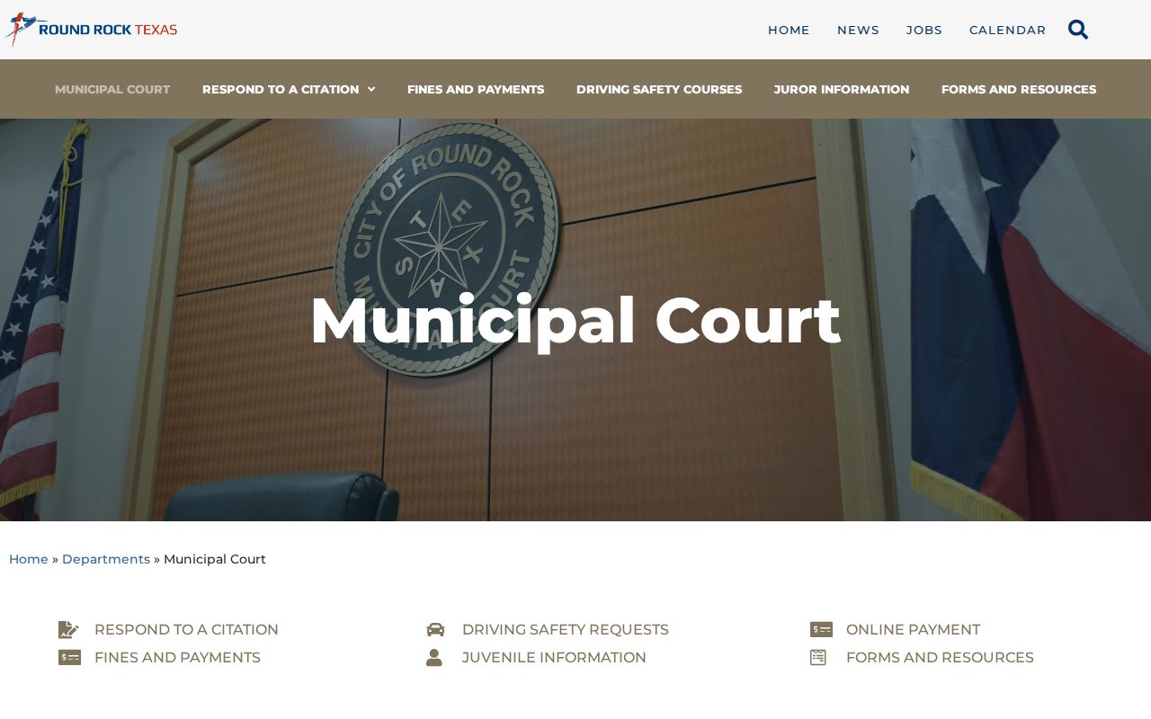 Williamson County municipal warrant context showing Round Rock Municipal Court jurisdiction